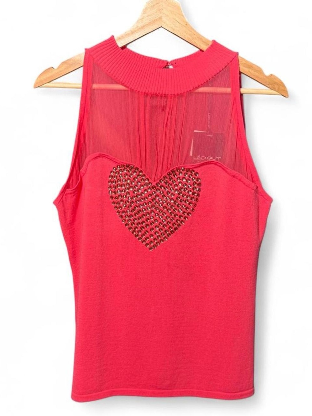 ✨NWT✨ Leo Guy Rhinestone Candy Pink Going Out Top Party Medium